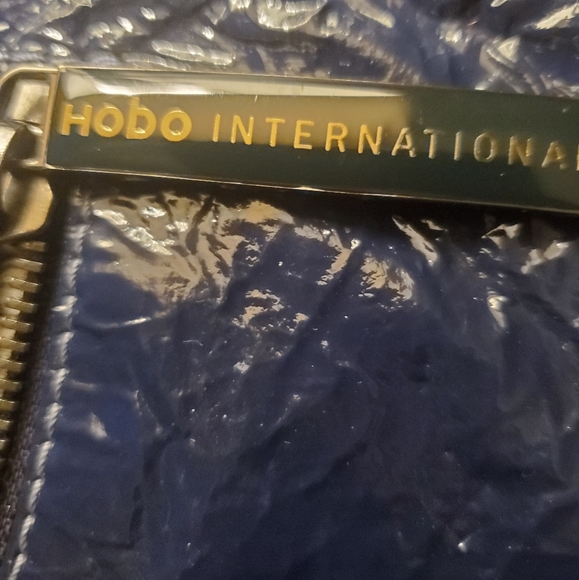 Hobo International Navy Blue Patent Leather Fold Over Shoulder Bag. - Picture 6 of 16